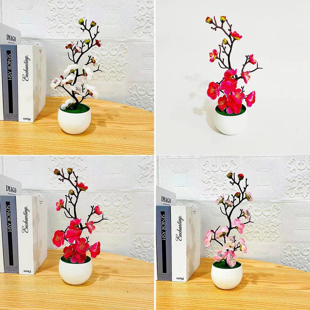 Vaso Com Flores de Seda Para Decoração